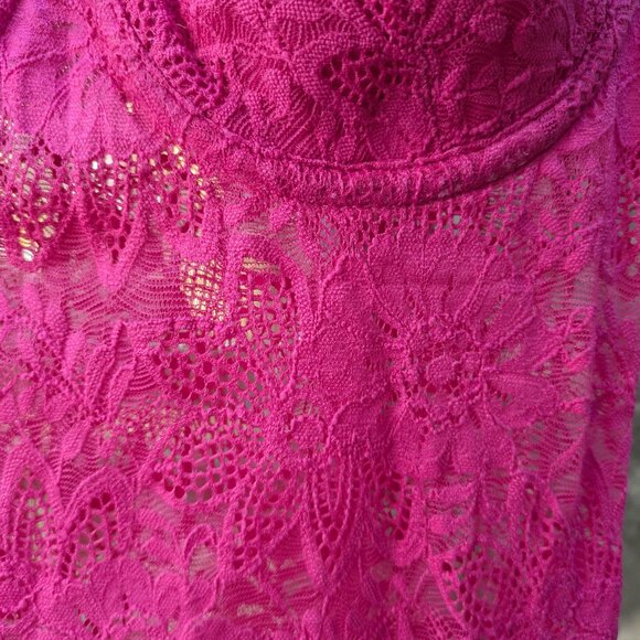 34B Victoria Secret 2003 Y2K Pink Lace Feminine Bustier Top Lingerie Slip Dress - Picture 5 of 8